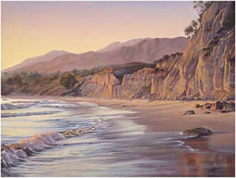 Padaro Beach Sunset painting by Karen Fedderson